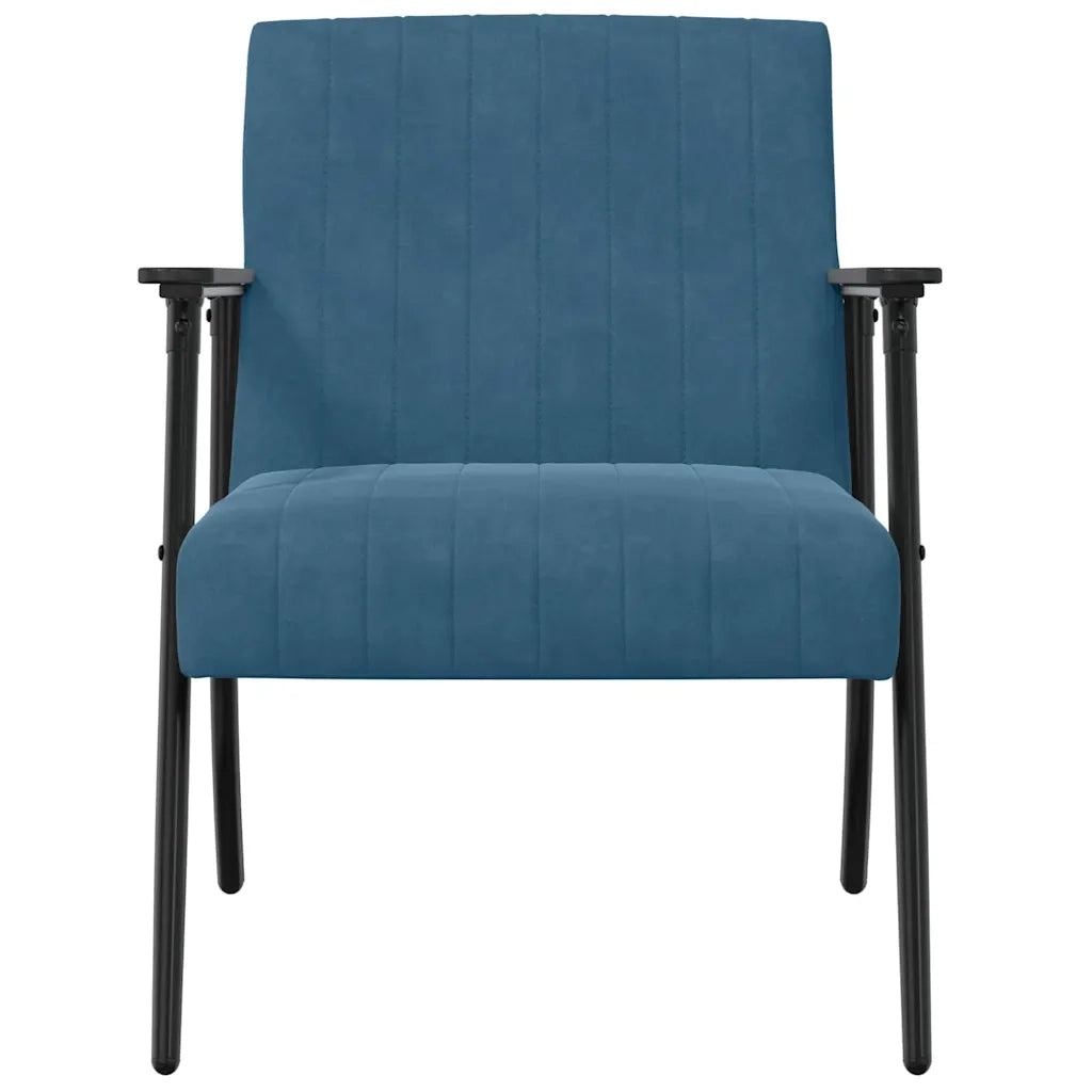 Poltrona-Divano Sedia Blu Velluto 836692