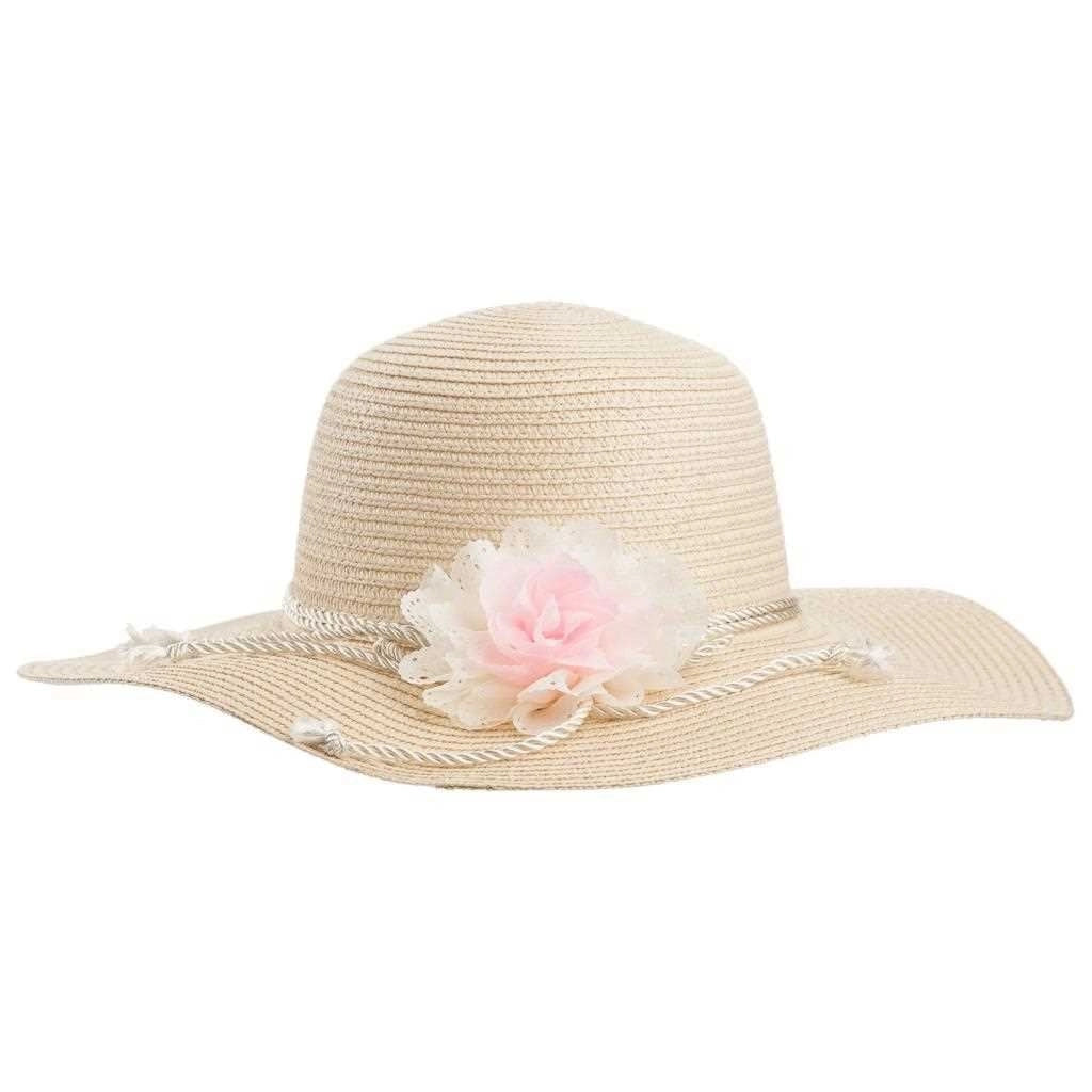 Cappello panna a tesa larga con dettaglio 58