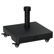 Portaombrelloni in Metallo con Ruote ¨C zephmum ¨C Nero, Quadrato, per Ombrelloni 22-38mm