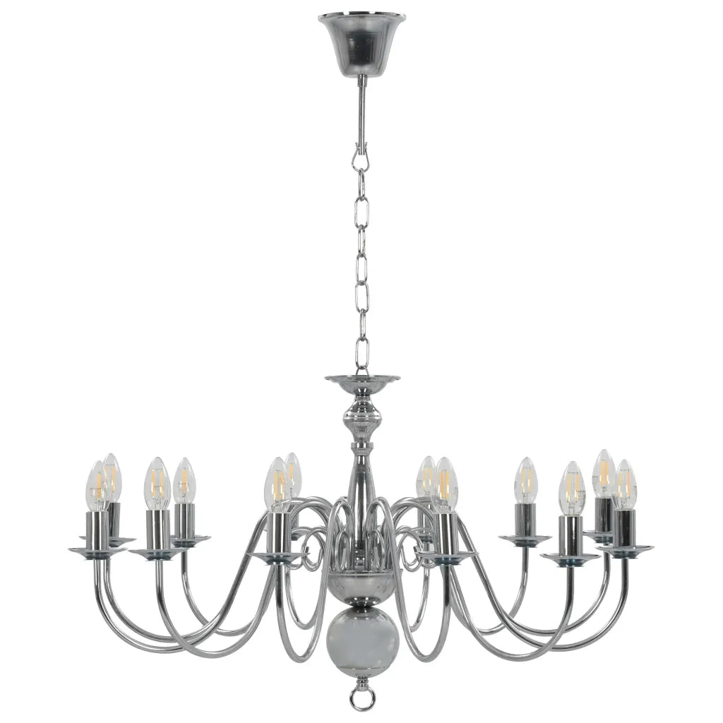 Lampadario classico elegante a 12 lampadine 80 x 45 cm in metallo argentato 02_0046428