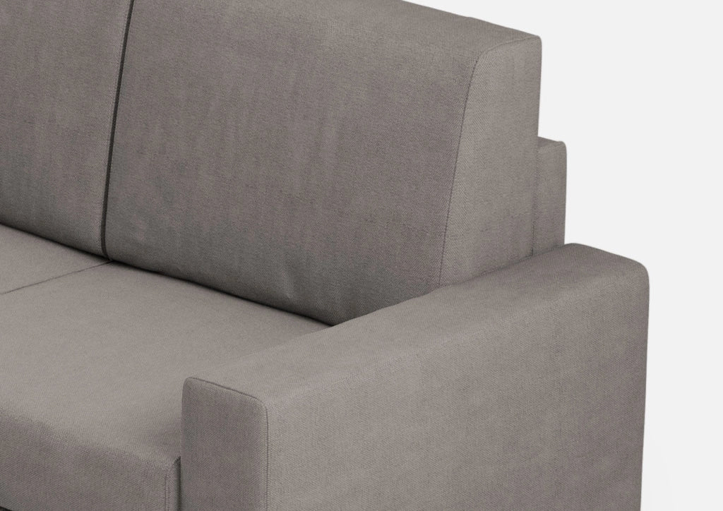 Divano 3 Posti 208x85x85 cm Sakar in Tessuto Grigio
