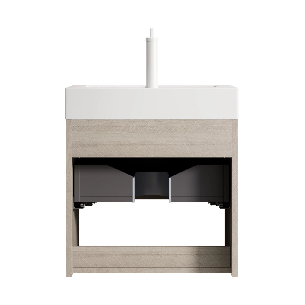 Mobile sottolavabo con 1 cassetto e 1 ripiano, lavabo integrato per bagno, 55×46×60 cm