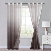 Ombre tende con occhielli - set da 2 - marrone caffè - 245 x 140 cm