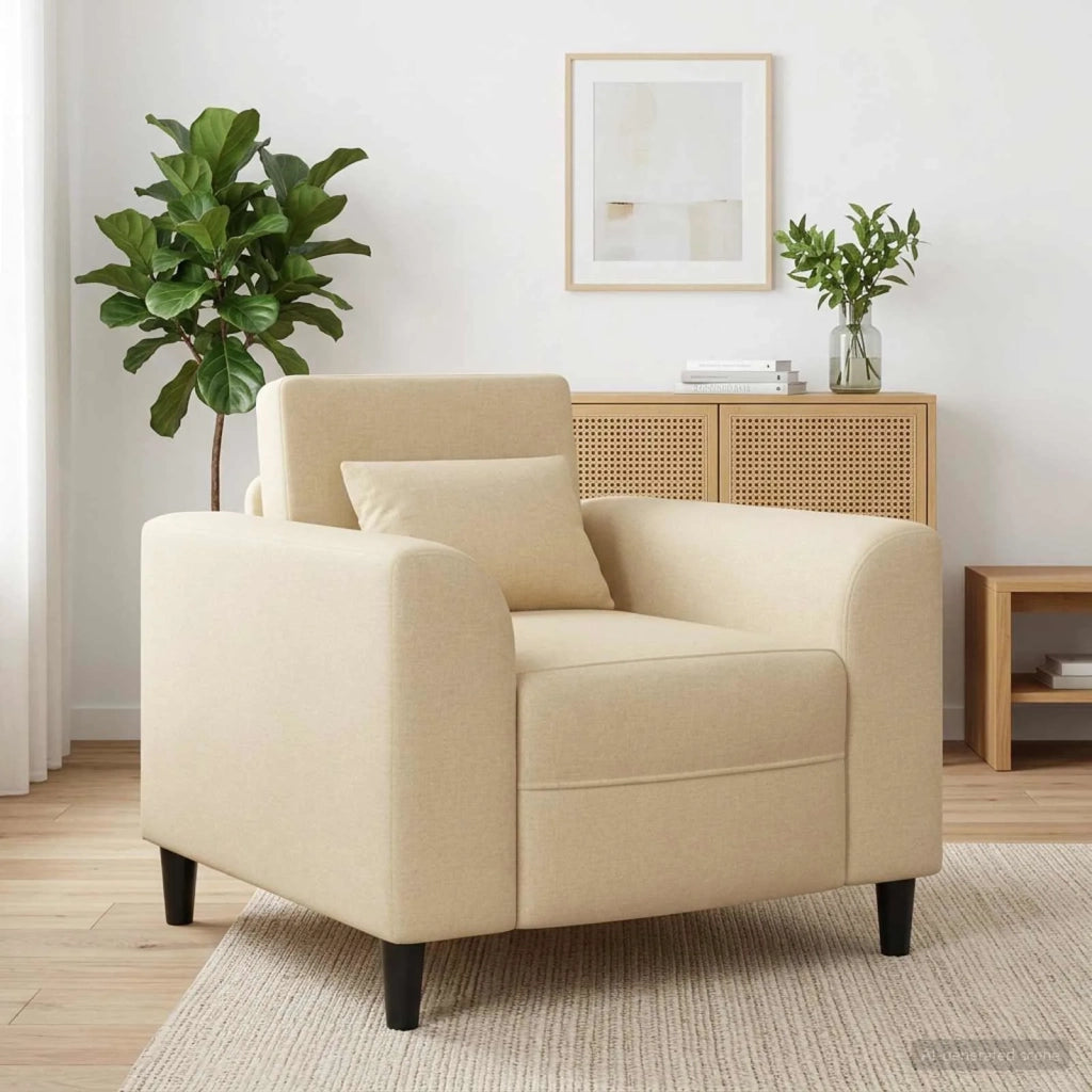 Poltrona Crema Tessuto 42042461