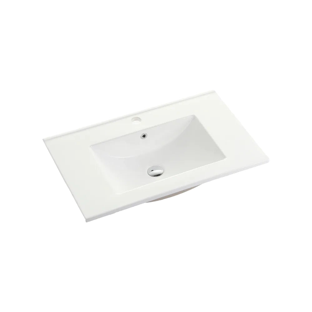 Lavabo da incasso 90cm in ceramica bianco opaco | Orta