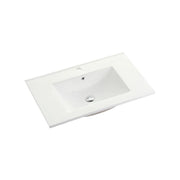 Lavabo da incasso 90cm in ceramica bianco opaco | Orta