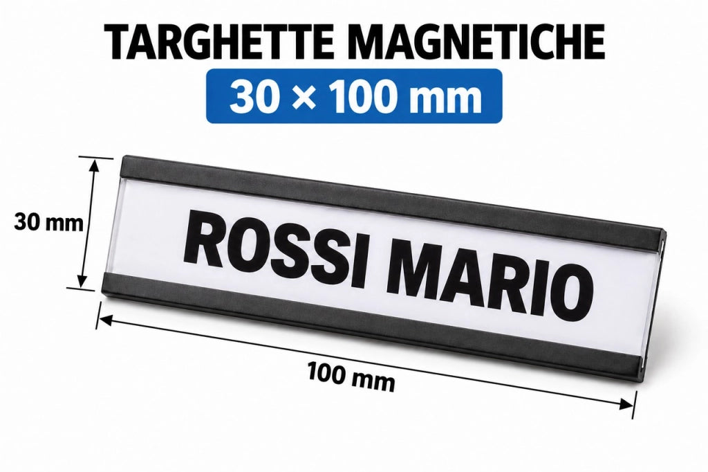 TARGHETTE MAGNETICHE 30 × 100 MM – ART. 096211030
