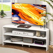 Mobile TV Angolare in Legno con 2 Ripiani Aperti per TV fino a 47 Pollici ¨C zephmum ¨C Bianco 110x36x45 cm