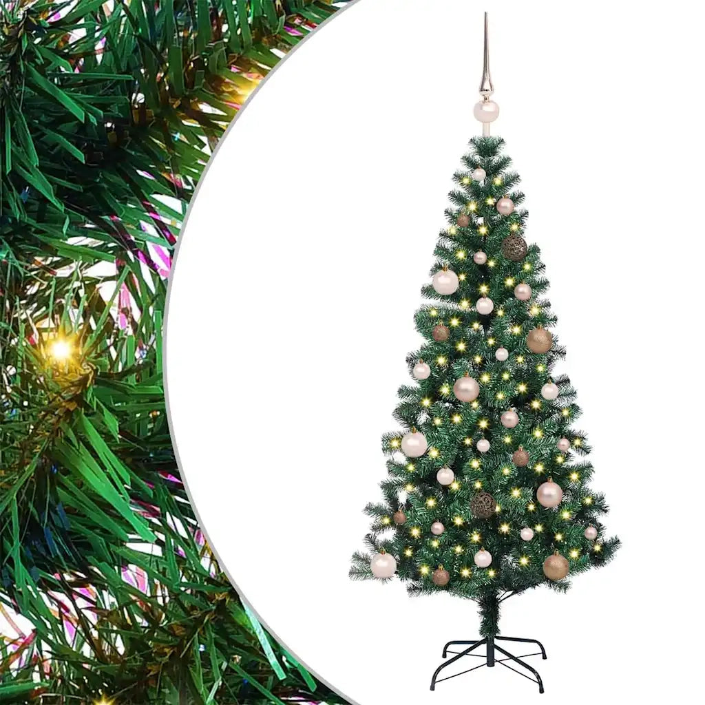 Albero di Natale artificiale con luci integrate Verde 150 cm 3396747