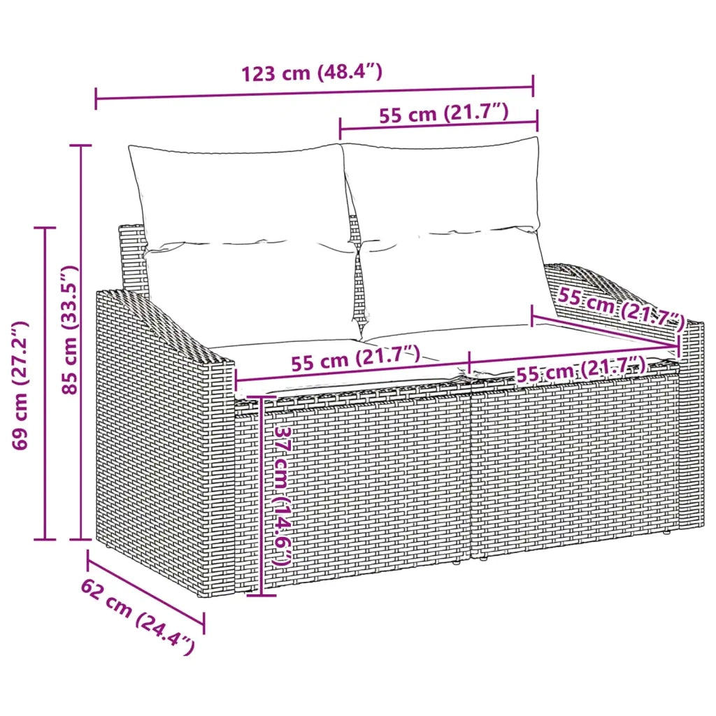 Set di divani 10 pz Marrone polyrattan 3346894