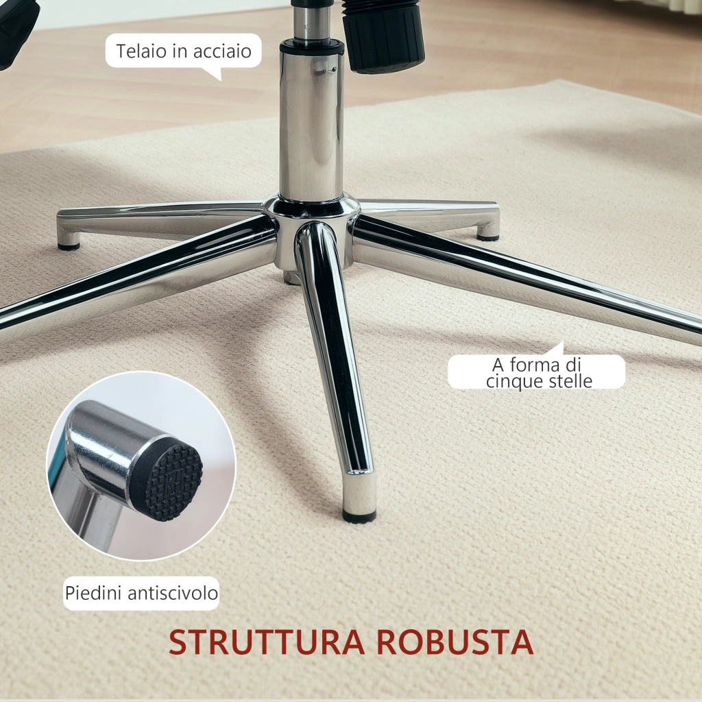 Poltrona Girevole con Dondolo ¨C Xylo ¨C Velluto Grigio Scuro, Braccioli, Altezza Regolabile