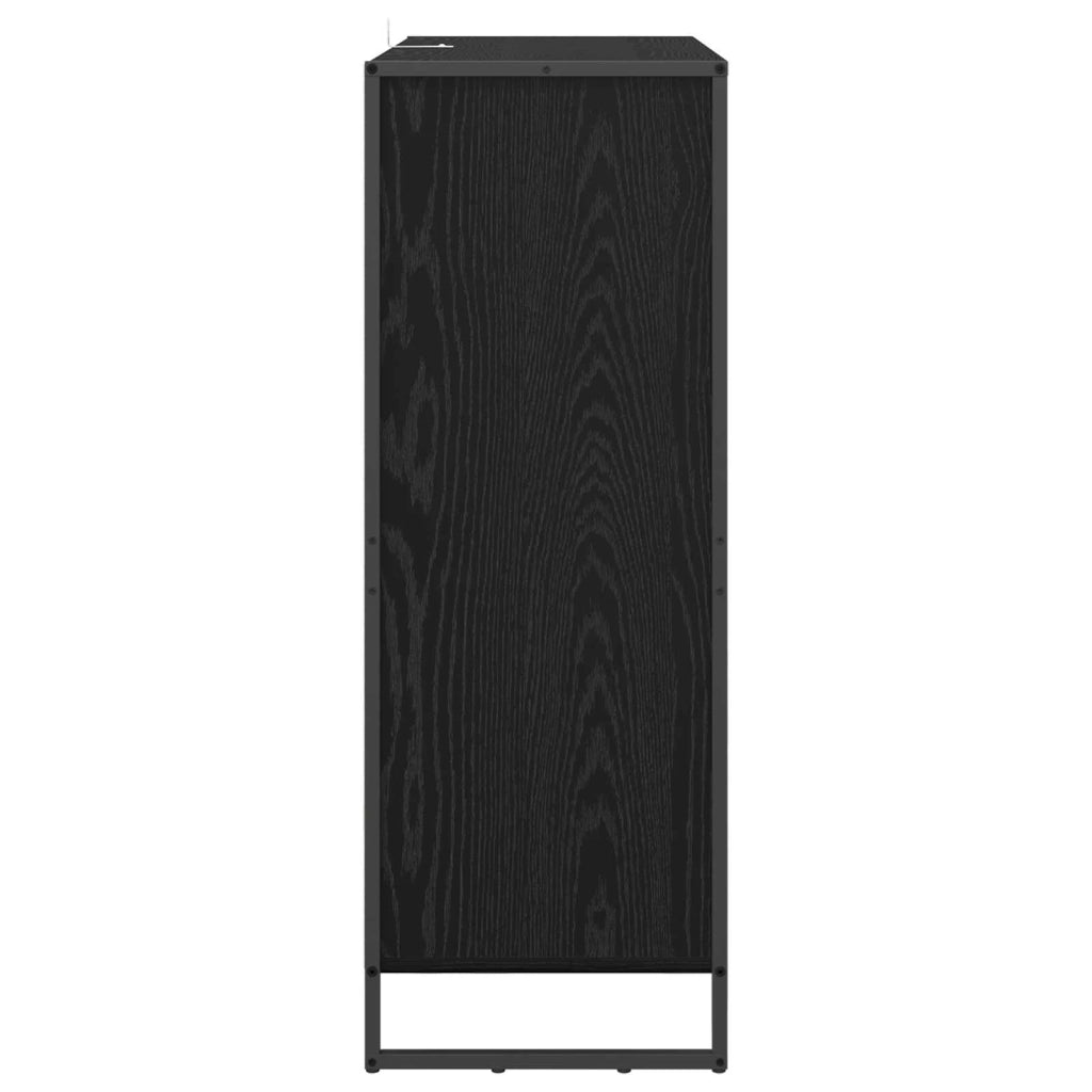 Mobile per scarpe con porta Rovere Nero 79 x 36 x 100 cm 886462
