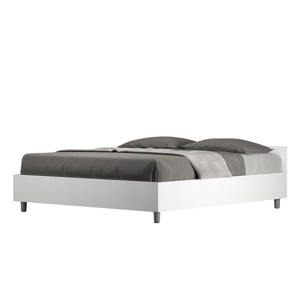 Letto Matrimoniale 160x190 cm con Rete Nuamo Frassino Bianco