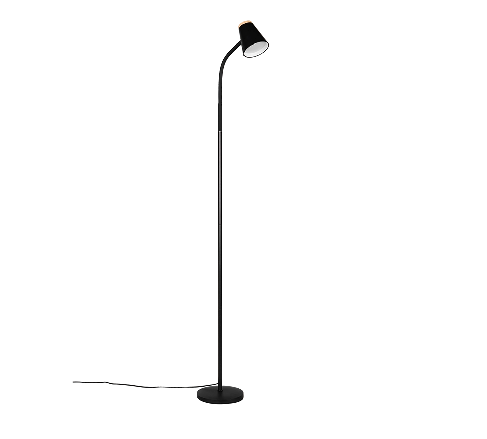 Piantana LED, plastica, nero, H 145 cm, Pongo