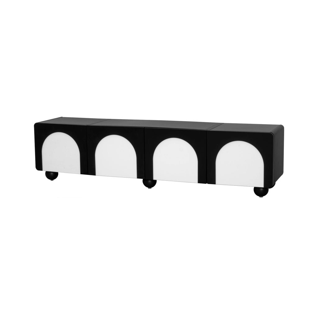 Mobile TV con Cassetti e Ante ¨C MINIMAL ¨C Nero/Bianco 180x38x45 cm