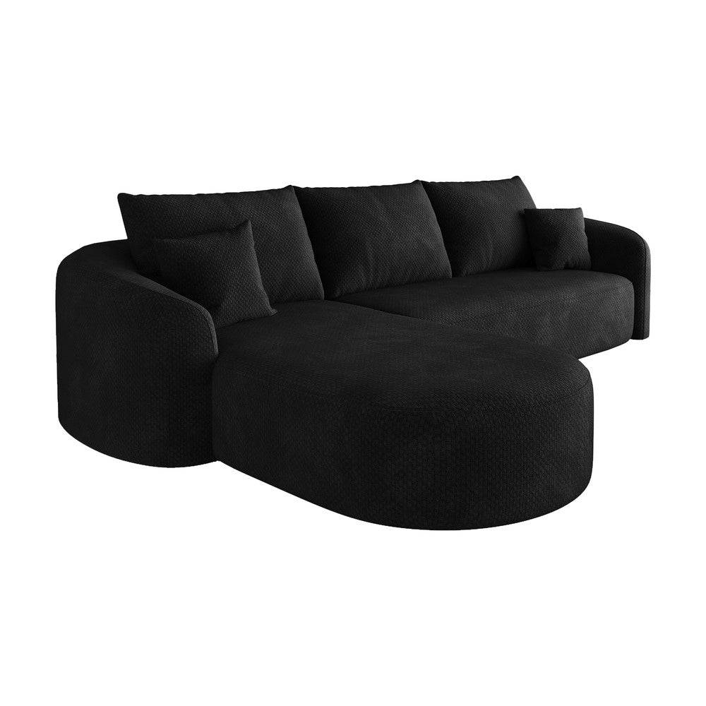 Divano angolare modulare ¨C Minimal ¨C nero velluto 266cm