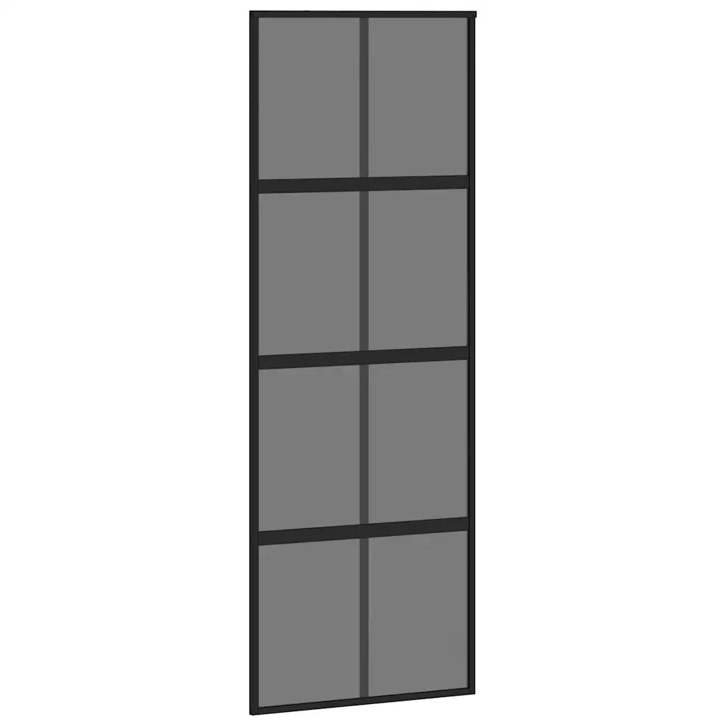 Porta Scorrevole Set Ferramenta Nera 76x205 cm Vetro Temperato