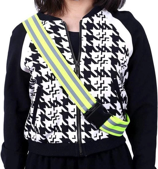 Vest di Sicurezza Riflettente - Alta Visibilità - Adattabile - Attrezzatura di Protezione per Corsa - Giallo - Cintura Riflettente - Abbigliamento per Ciclismo Corsa Camminata - Adatto per Sport in Buio