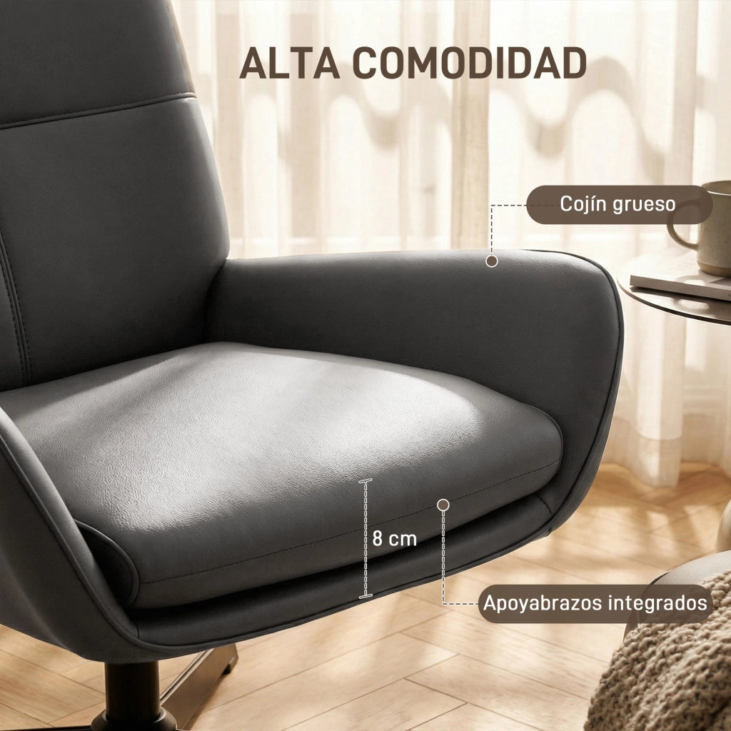 Poltrona Relax Massaggiante in Similpelle Grigio ¨C Zephmum ¨C 80x100x110