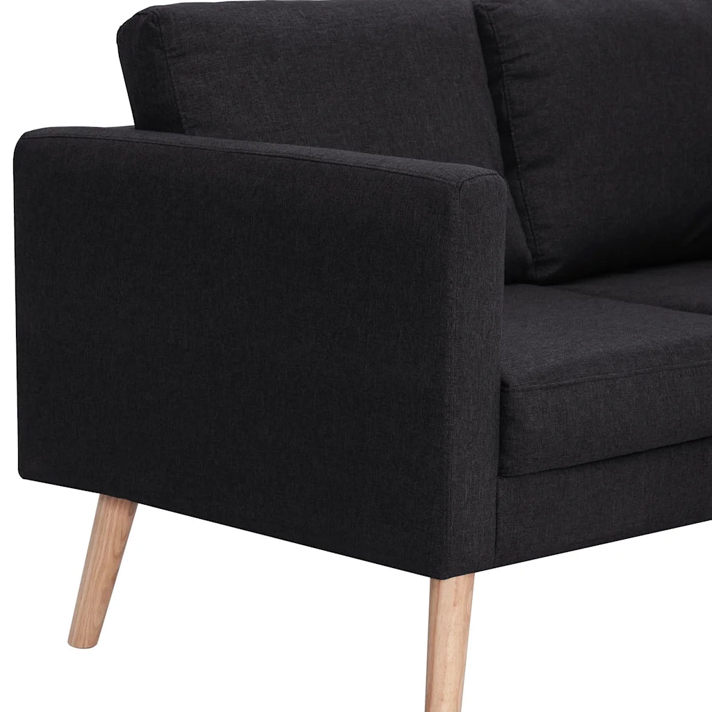 Divano a 3 Posti in Tessuto Nero 281360