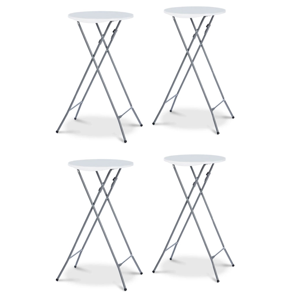 IDMarket - Set di 4 tavoli alti pieghevoli 105 CM e 4 coperture nere