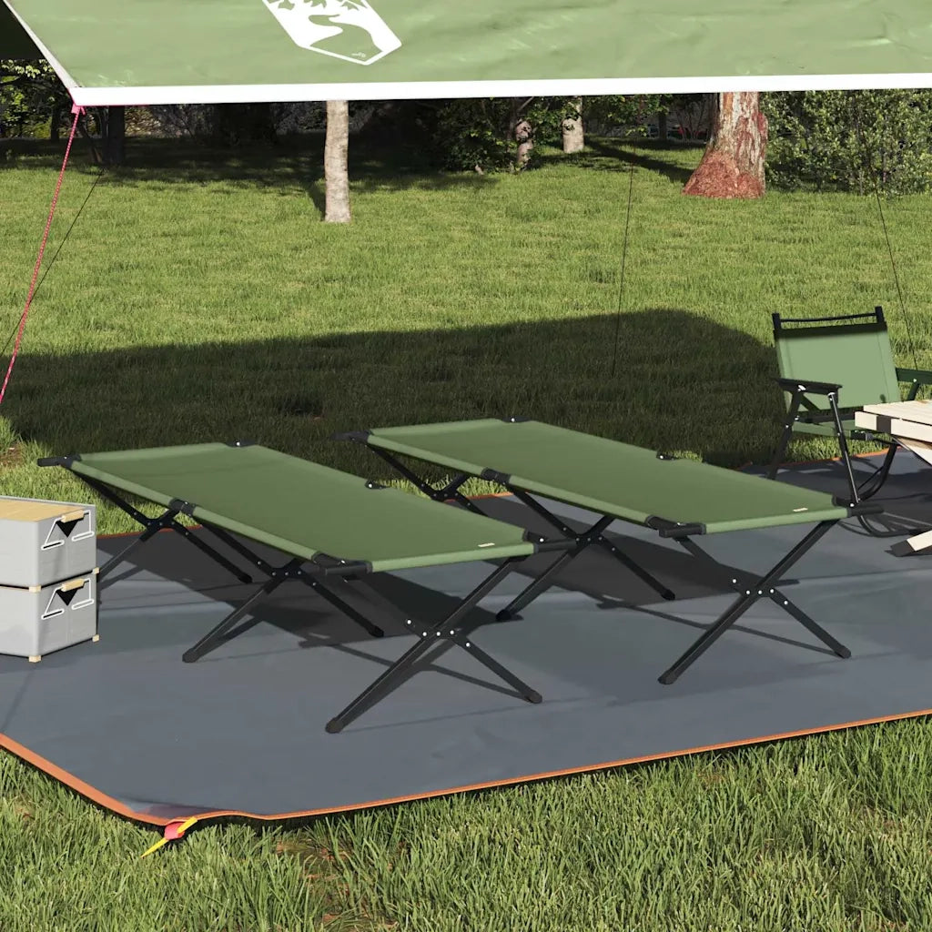 Letto da campeggio pieghevole 2 pz Verde 210 x 80 x 46 cm CFW7166141