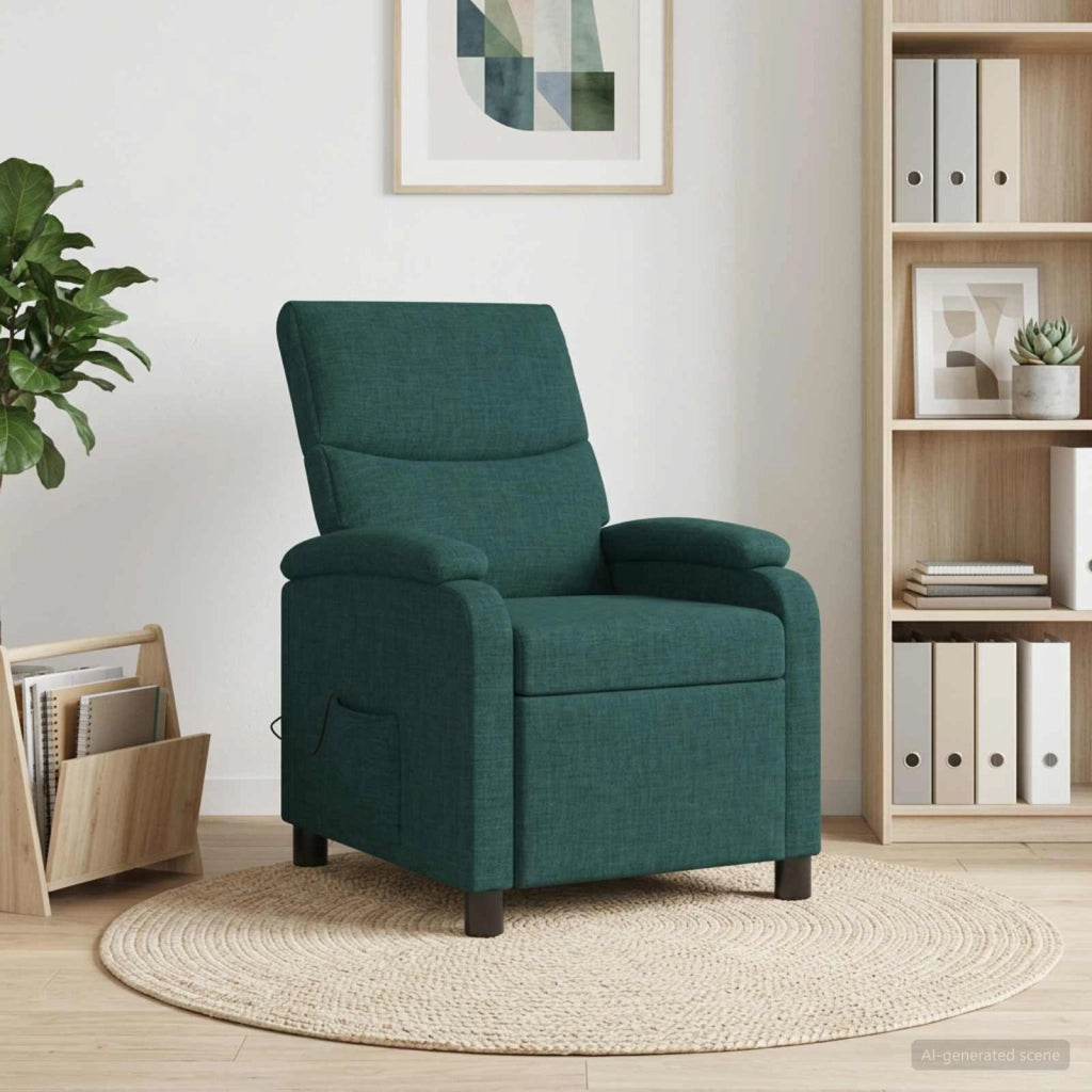 Poltrona Massaggiante Verde Scuro Tessuto 42035014