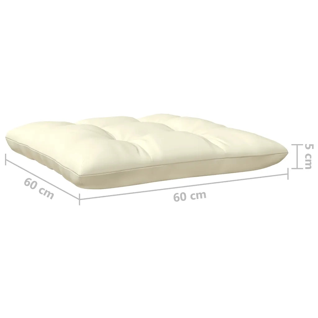 Divano da Giardino a 3 Posti con Cuscini-Sofa da Giardino-Divano da esterno Crema Massello di Pino