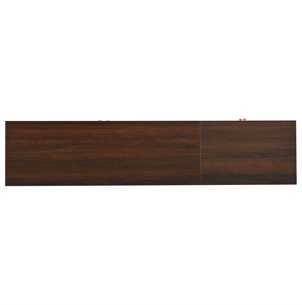 Mobile TV 180x40x46,5 cm con 2 cassetti e 2 porte a serrandina in MDF color noce