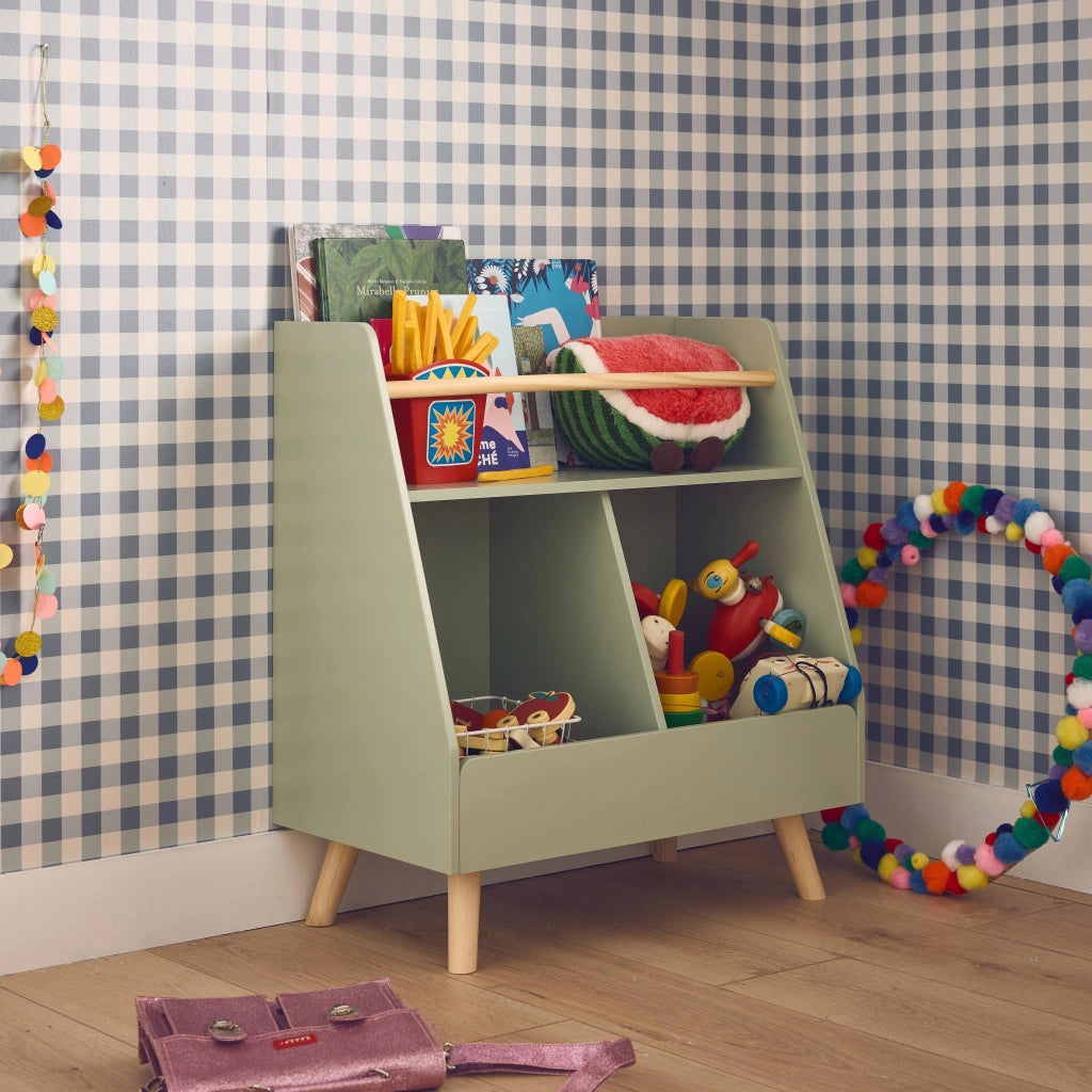 Contenitore per bambini, 2 scomparti, verde