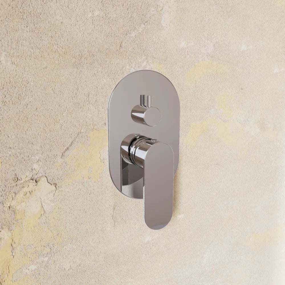 Set miscelatori lavabo ad incasso placca squadrata bidet miscelatore doccia con deviatore cromato | Margot