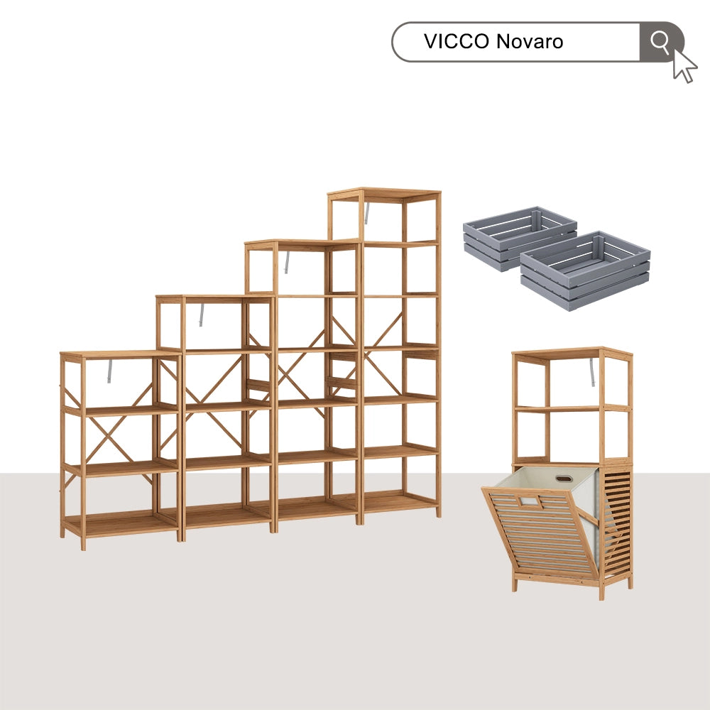 Vicco Cassetto Grigio Set di 2