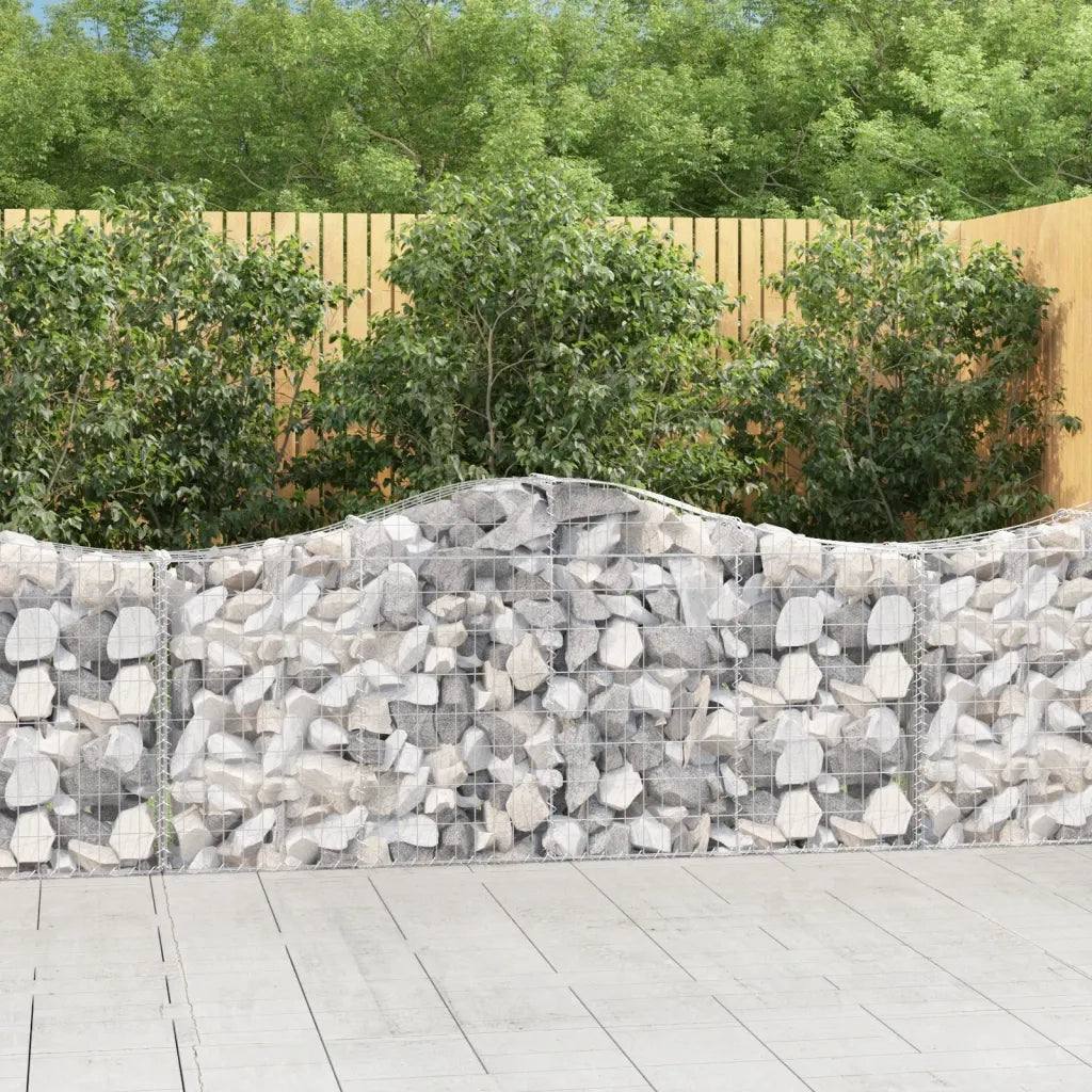 Cesti Gabbioni ad Arco 9 pz 200x30x80/100 cm Ferro Zincato 3145416