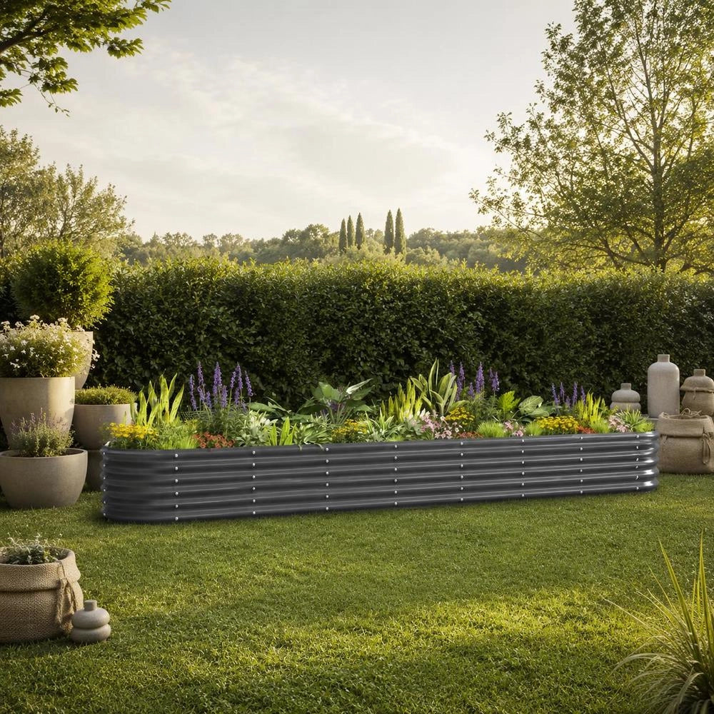 Raised Bed Galvanized Steel 332x40x36 Cm Anthracite