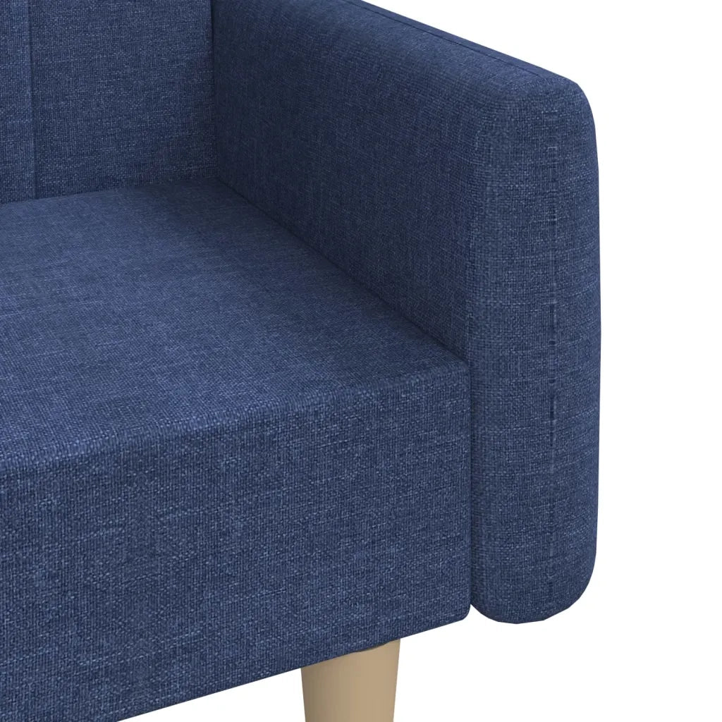 Divano Letto a 2 Posti Blu in Tessuto 375856