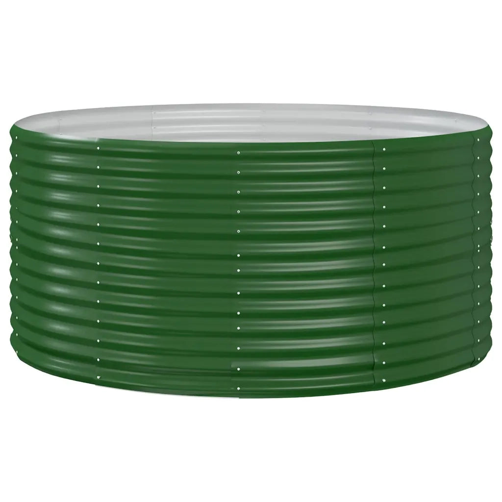 Aiuola rialzata per orto 140 x 140 x 68 cm ampio spazio resistente alle intemperie acciaio zincato verde 02_0046595