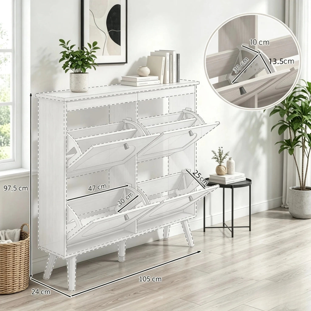 Scarpiera compatta dal design moderno e semplice, salvaspazio