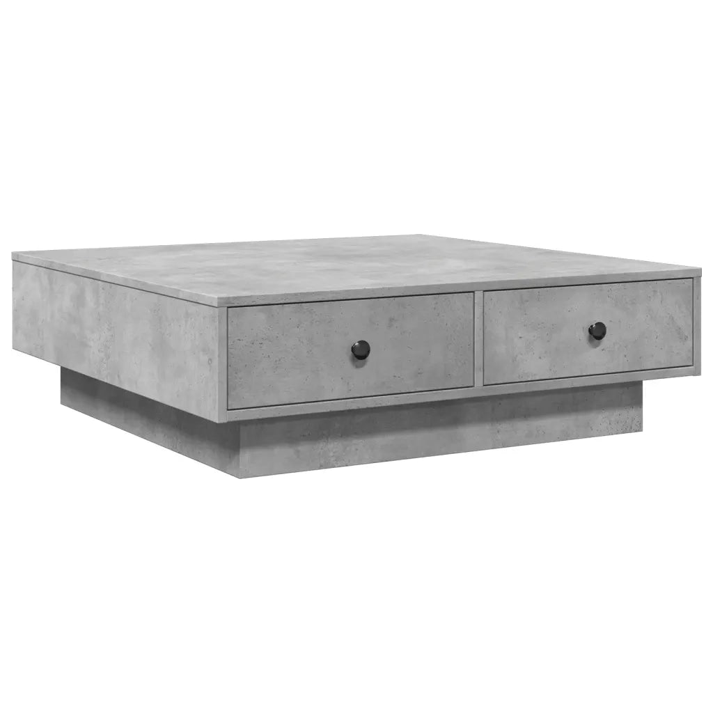 Tavolino da Salotto-Tavolino da soggiorno-Tavolo Grigio Cemento 90x90x28cm Legno Multistrato 140481