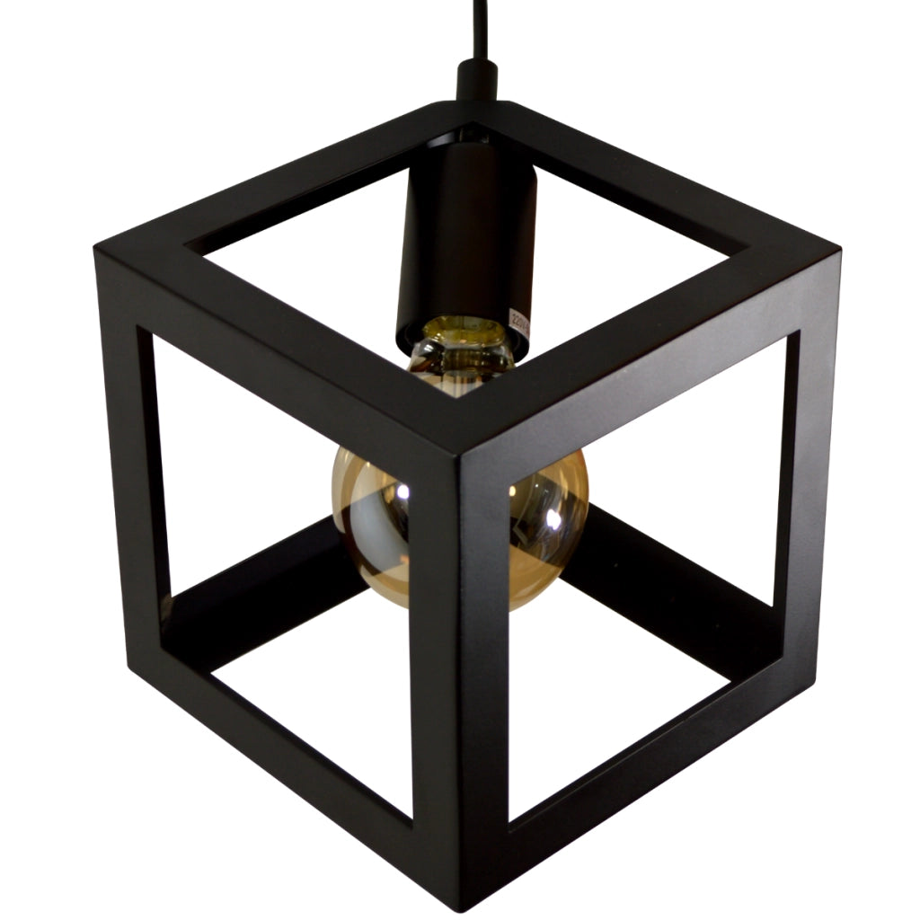 Lampada a sospensione Polux Sweden nera E27 in metallo