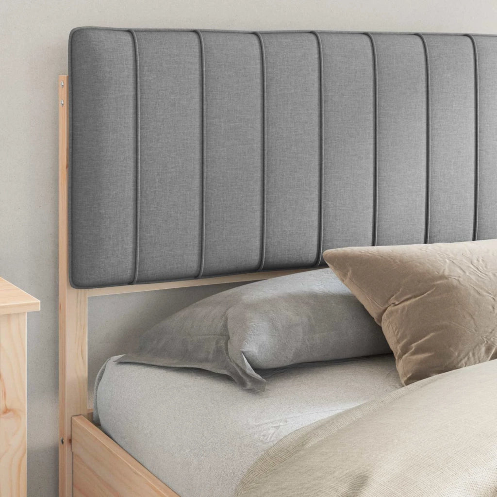 Letto con Testiera Rivestita Grigio chiaro 180 x 200 cm