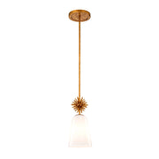 Lampada a sospensione ottone vetro opale E27 Elstead