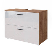 Vicco Mobile sottolavabo per bagno Bianco lucido/oro power oak 80 x 58.6 cm