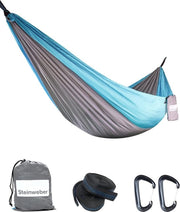 Hangmat esterno, blu, 285 x 160 cm, per 2 persone, 250 kg di carico, ultraleggera, di tessuto a paracadute, 600 g, per campeggio e escursioni