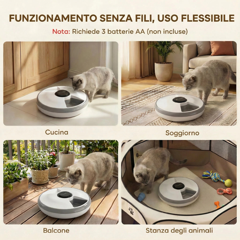 Distributore Automatico Cibo per Cani e Gatti ¨C Xylo ¨C Timer Programmabile, Display LED, 1-6 Pasti
