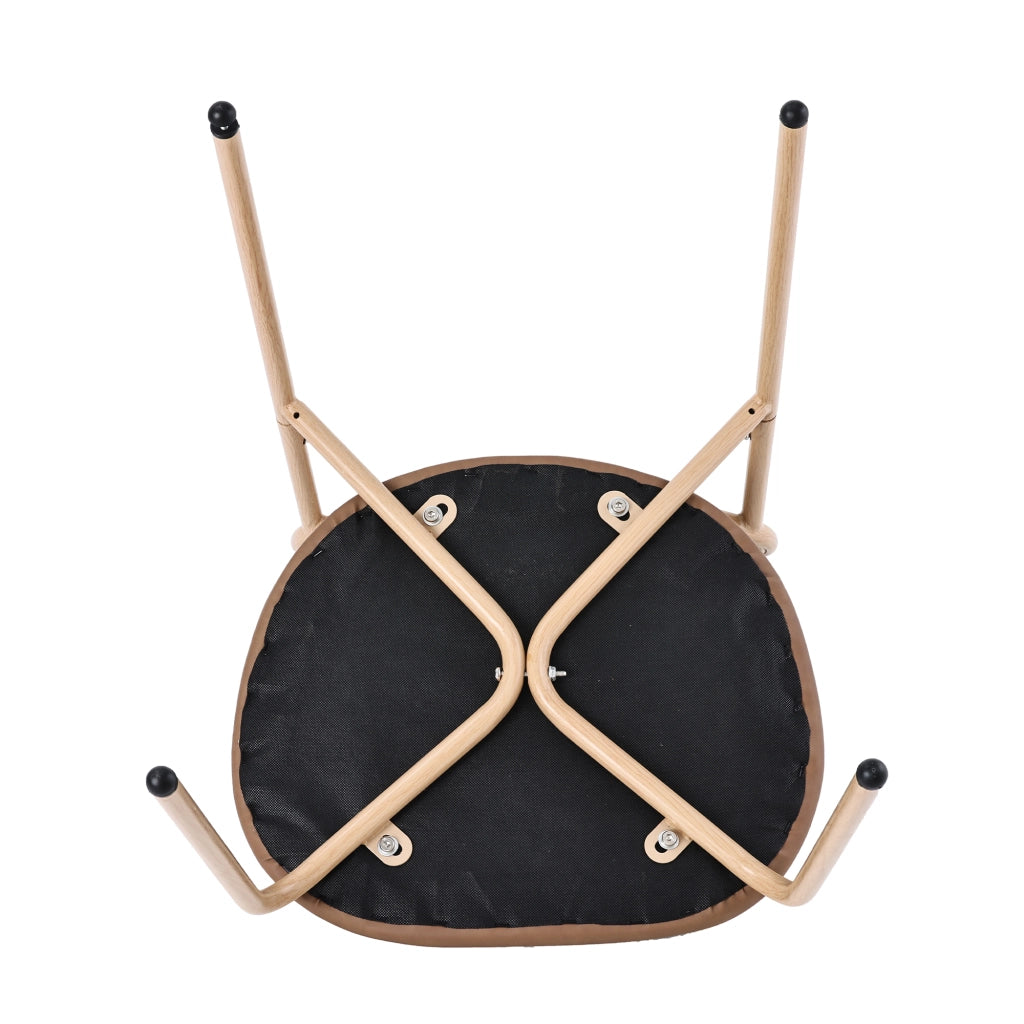 SEDIA da pranzo Set da 4 pezzi in Rattan, PU e Metallo Marrone