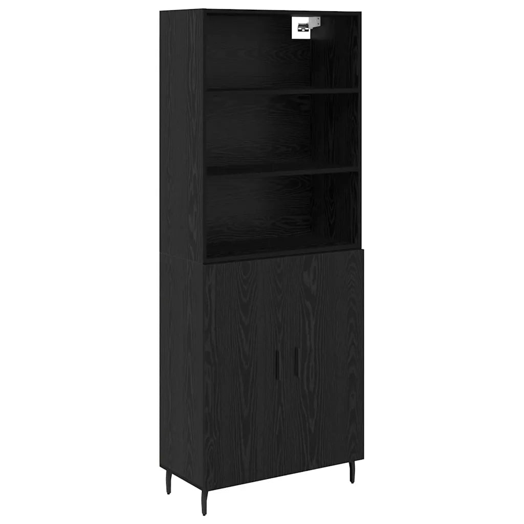 Credenza-Buffet-Armadio da cucina Rovere Nero 69,5 x 34 x 180 cm 571735