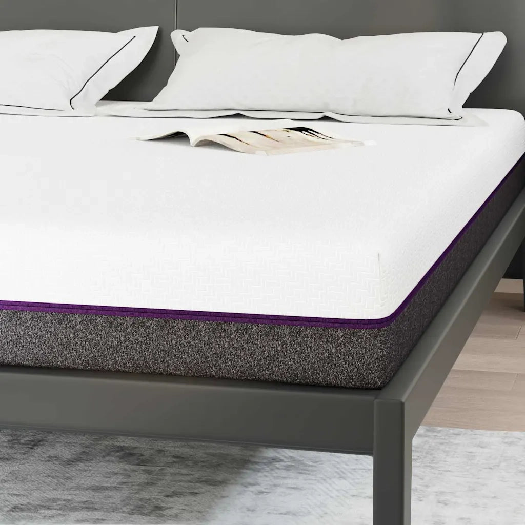 Materasso Bianco e Grigio 200 x 200 cm Tessuto Jacquard
