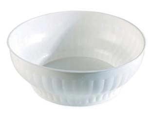 INSALATIERA COSTOLATA IN PLASTICA BIANCA- - ø cm.26 - 5 pezzi STEFANPLAST