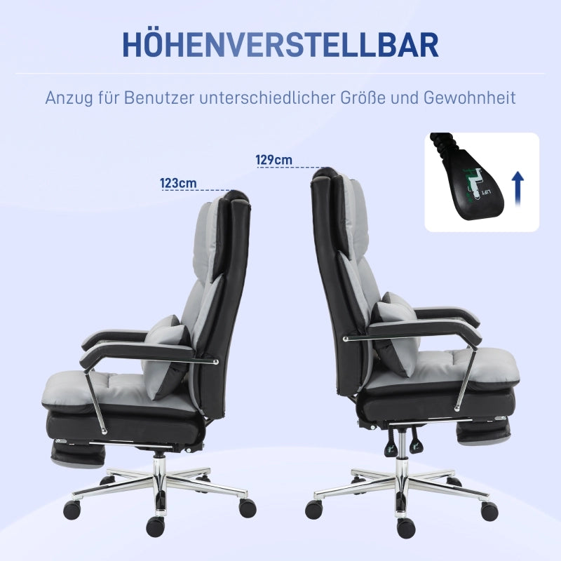 SEDIA UFFICIO ergonomica regolabile 63x71x123-129 cm Grigio