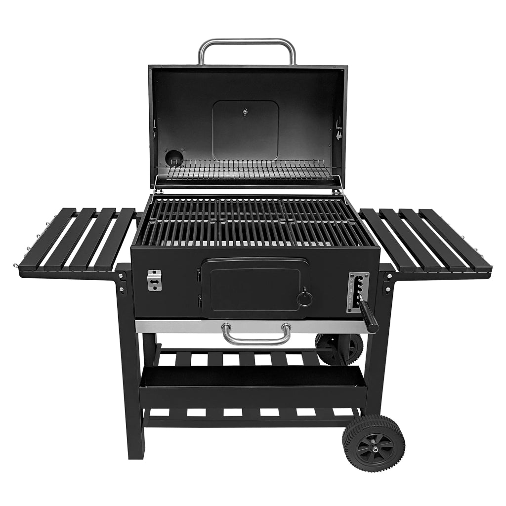 Barbecue BBQ XXL a Carbone con Affumicatore Carrello Ripiani da Giardino